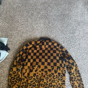 Neff Black and Brown Checkered Bomber Jacket